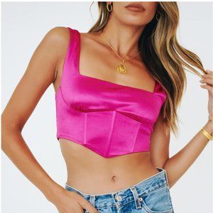 VRG GRL Heartbreak Issue Bustier Top – Hot Pink